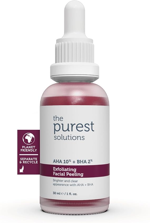 The Purest Solutions, AHA & BHA Revitalizing & Skin Tone Synchronizer Red Peeling Skin Care Serum 30 ml (Aha 10% + Bha 2%)