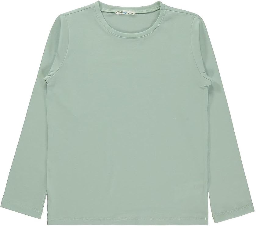 Erkek Çocuk Basic Sweatshirt, 12-13 Yaş, Taze Nane Yeşili