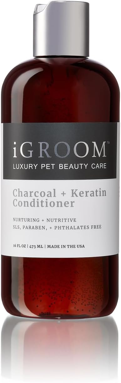 iGroom Pro-Keratin Leave-In Dog Conditioner - Keratin Conditioning Treatment for Dogs - Hydrates & Strengthens Damaged Coats - Detangles & Nourishes Coat - Non-Greasy Formula, 473ml