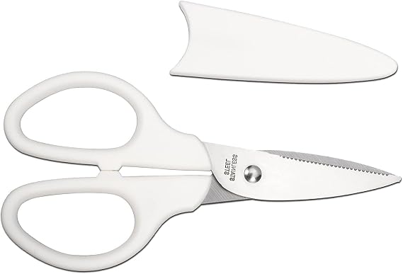 Multipurpose Scissors, Comfort Grip, Stainless Steel Sharp Basic Shears for Office Home Household Kitchen School Craft Supplies w/Protective Cover