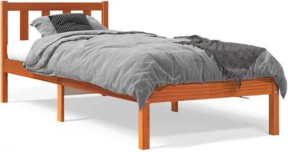 vidaXL Bed Frame without Mattress Wax Brown 100x200 cm Solid Wood Pine