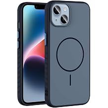 Coverzone iPhone 15 İle Uyumlu Kamera Lens Korumalı Kılıf Magsafe Uyumlu Kablosuz Şarj Özellikli Tea Silikon Telefon Kılıfı Lacivert