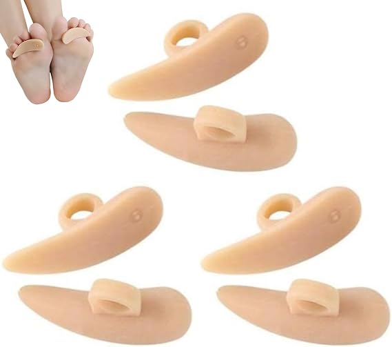 Hammer Toe Straightener Cushions, 6 Pieces Hammer Toe Cushion Toe Crests Pads Hammer Toe Gel Pads Corrector for Overlapping Toe Prevent Blisters, Shoe Friction Curled Toes