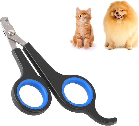 Evcil Hayvan Tırnak Makası – Paslanmaz Çelik Bıçak – Ergonomik Kaymaz Sap – Sessiz ve Güvenli Kullanım – Mavi İç Halkalı Model – Kedi ve Köpekler İçin Uygun