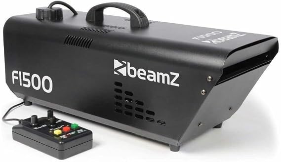 BeamZ F1500 Hazer Fog Machine 1500 W with Remote Control Mist Machine DMX Compatible Timer & Interval Function Fog Machine for Constant Mist Generation on Stages