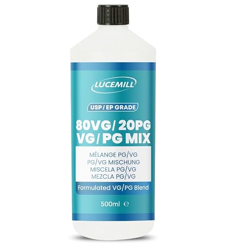 Lucemill 80VG/20PG Base Mix | 500ml I High Purity Glycerine & Glycol Blend | USP/EP Pharma & Food Grade