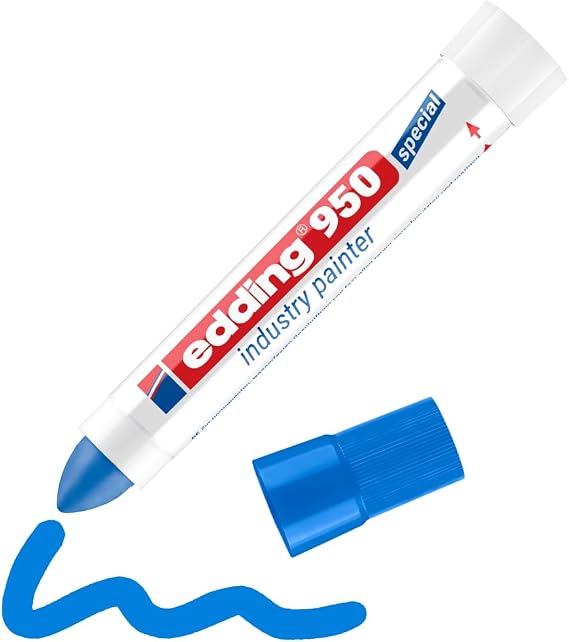 edding 950 endüstri markörü - mavi - 1 kalem - 10 mm yuvarlak uç