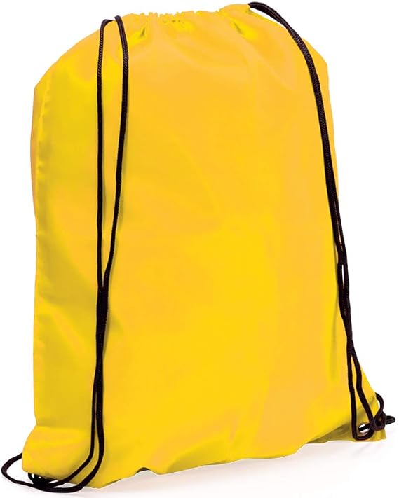 eBuyGBナイロンDrawstring/バックパック – Ideal Forイベントと活動など、学校、ジム、スポーツ、水泳、ブックバッグ's イエロー