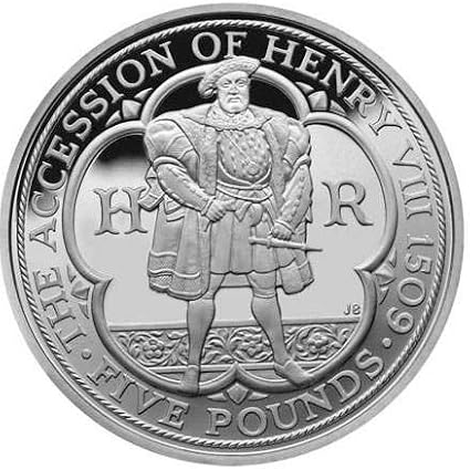 Very Rare - 2009 The Accession of King Henry VIII £5 Silver Proof Five Pound + COA Royal Presentation box