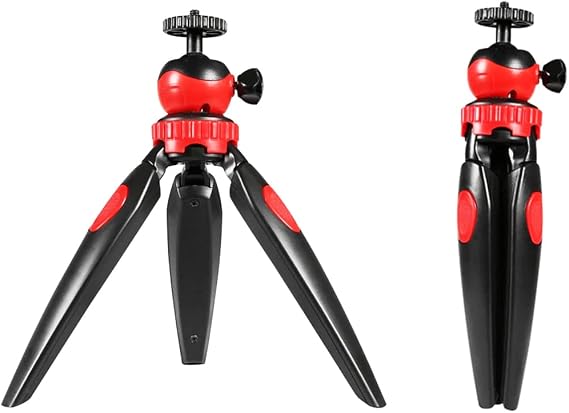 Coverzone Ayarlanabilir Yükseklik Telefon Tutucu Mini Tripod Tutacağı 360 Derece Dönen Akıllı Telefon/Kamera/DSLR/Web Kamerası/Gopro İle Uyumlu Masaüstü Tripod Standı