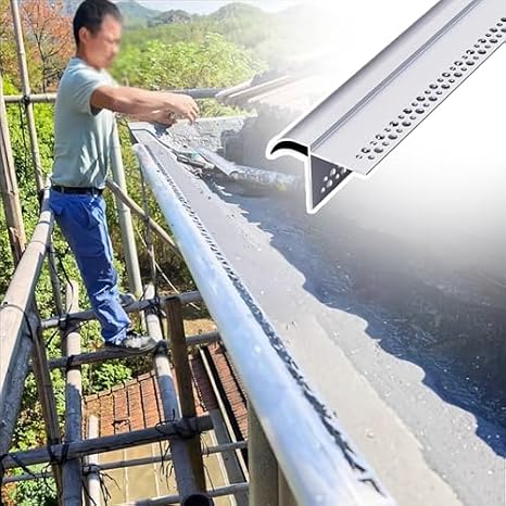 Rubber Rain Drip Guard Water Barrier Prevents Backflow for Windows，Metal Drip Line for Eaves and Rain Gutters, 18ft Roof Trim Molding, Hawksbill Rain Deflector Strip for Wall Protection