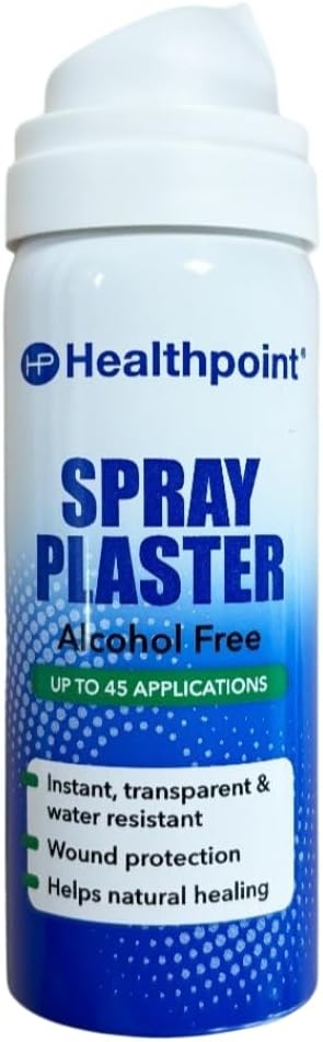 Healthpoint Spray Plaster, Invisible Wound Dressing, Protection for Small Cuts and Abrasions, Water Resistant, Supports Natural Healing, Quick Drying, Flexible, Breathable, 40ml Up to 45 Applications