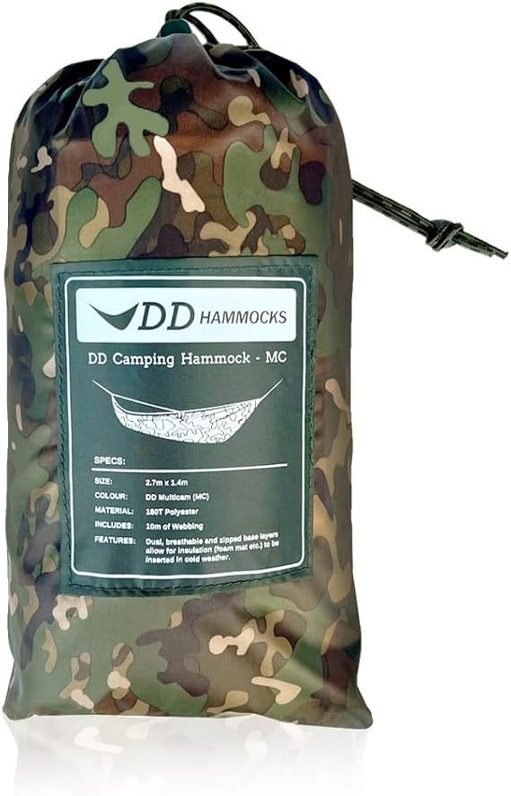 DD Hammocks Camping Hammock - MC - Lightweight Double Layer Camouflage Hammock For Hiking And Bushcraft, Easy Set Up