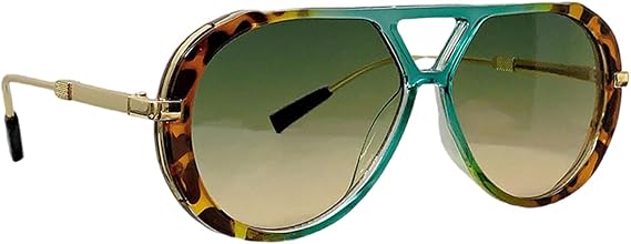 Retro Pattern Print Double Bridge Sun Glasses with Round Frame Gradient Lenses for Women Daily Commute Outdoor Activity Double Bridge Sun Glasses