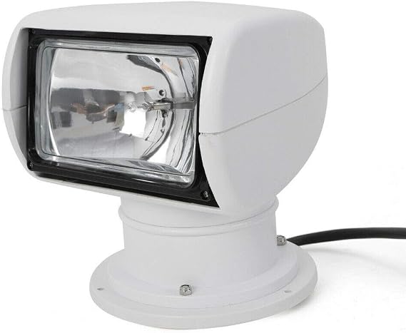 DONSU Boat Spotlight, 100W Remote Control Spotlight for Boat Truck, Boat Searchlight, Marine Boat Searchlight Marine 360° Rotating Halogen Searchlight Spotlight 12V