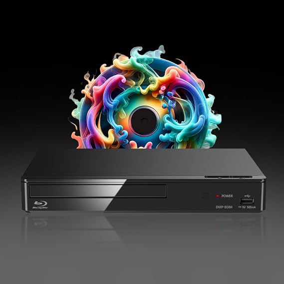Blu-ray Player Compatible with Panasonic DMP-BD84 2D - LAN (No WiFi) for DVD Regions 1-8 - Blu-ray Region B - DMP-BD84