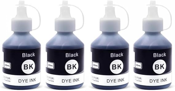 Refill Dye Ink Compatible With Printers BT6000 BT6001 BT6009 BT5009 BTD60BK Compatible With HL-T420w T425w T520w T720dw T725dw T820dw MFC-T920dw(Black-4pcs)