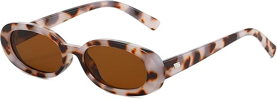 Retro Oval Small Frame Sunglasses for Women Small Face Narrow Style 90s Style