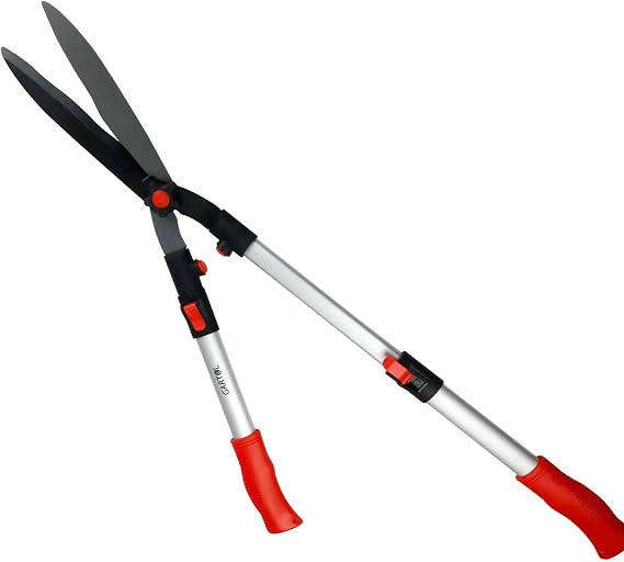 GARTOL Telescopic Garden Shears,Long Handle Hedge Shears with Very Sharp SK-5 Wavy Carbon Steel Blades,Anti-Slip Grip and Premium Rust-Resistant Steel, Gardening Tool, for Hedges, Shrubs and Bushes