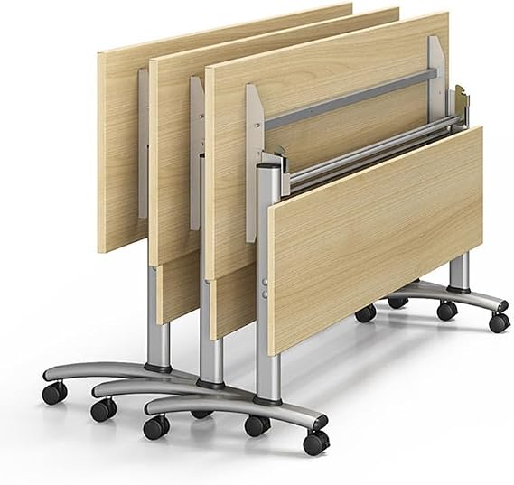 Foldable Conference Table Versatile Design with Silent Wheels le Solut for Dynamic Meetings in Offices & Classrooms (den Oak 120 x 60 x 76 cm)