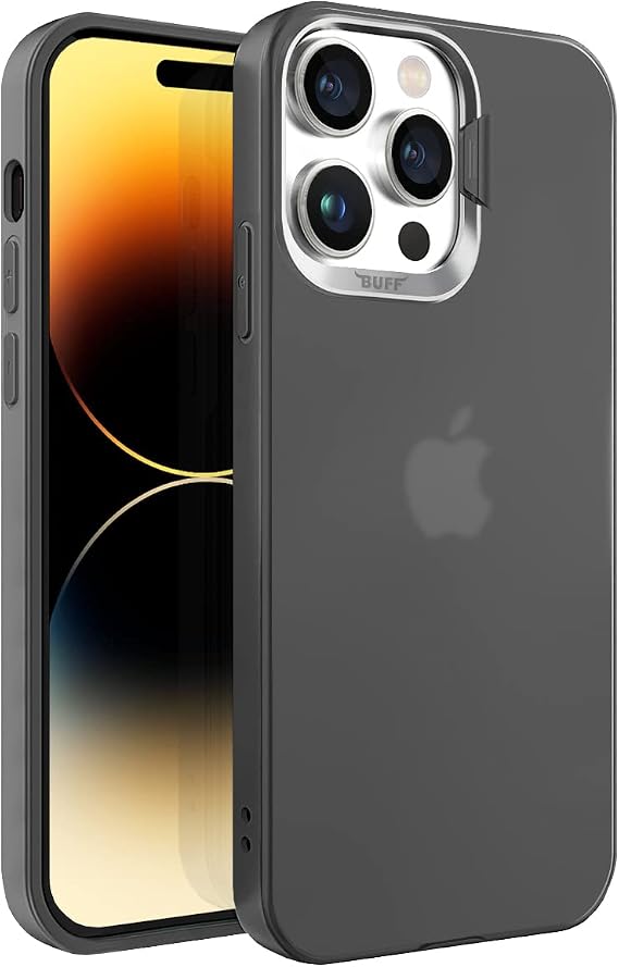 BUFF LABS Buff iPhone 14 Pro New Corner Kamera Kapaklı Standlı Kılıf Siyah, Buff Labs