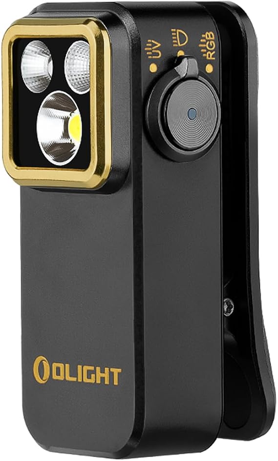 OLIGHT Oclip Pro S EDC Flashlight, Clip Light, Multi-functional, 5 Light Sources, Small, 600 Lumens, Disaster Prevention Black