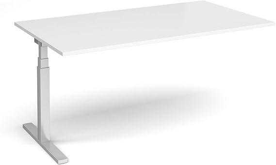 Mr Office Elev8 Touch boardroom table add on unit - silver frame, White, 1800