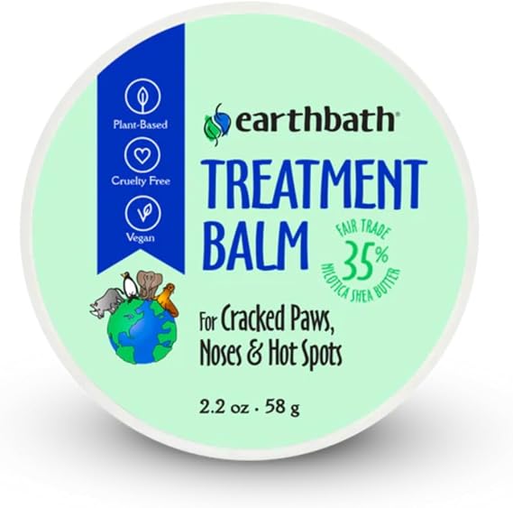 Earthbath Treatment Palm for Dogs & Cats - Dog Balm for Paws and Nose - Dry Cracked Nose and Paw Balm - Relieves Dry, Itchy & Cracked Skin - Soothes Hot Spots - Made with Nilotica Shea Butter, 58g