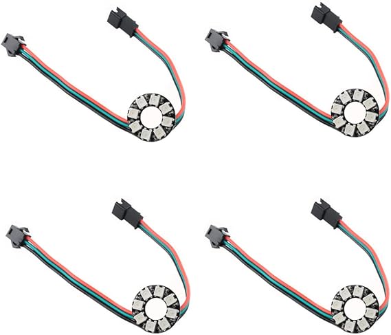 8 RGB LED Ring WS2812 5050 Treiber für Arduino/RPi 5V 4er-Pack [Energieklasse G]