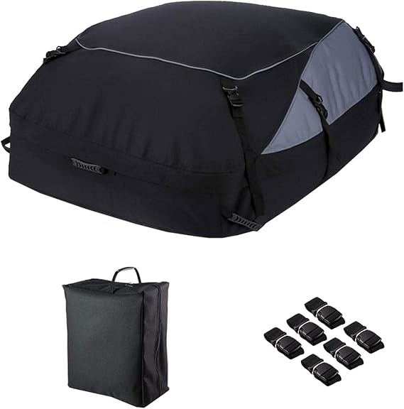 Cargo Carrier Bag - Roof Top Luggage Storage Box Car Roof Bag Waterproof | Car Roof Box with Non-Slip Mat Roof Top Cargo Carrier Roof Rack Combination Lock Storage Bag for SUV, Travel and Holiday