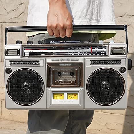 Cassette Boombox with AM/FM Radio and Built-in Stereo Speakers Extensive Bluetooth Compatibility for Fast Pairing of Devices