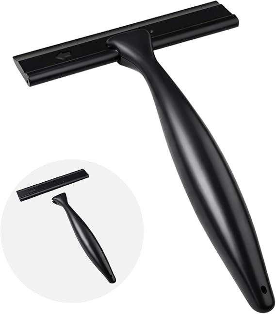 Window Squeegee, Multipurpose Squeegee Blades, Small Squeegee Glass Cleaning Wiper, Glass Wiper Blades for Car, Window, Shower, Door, Glass - 12 x 15 x 2.5 cm, Black