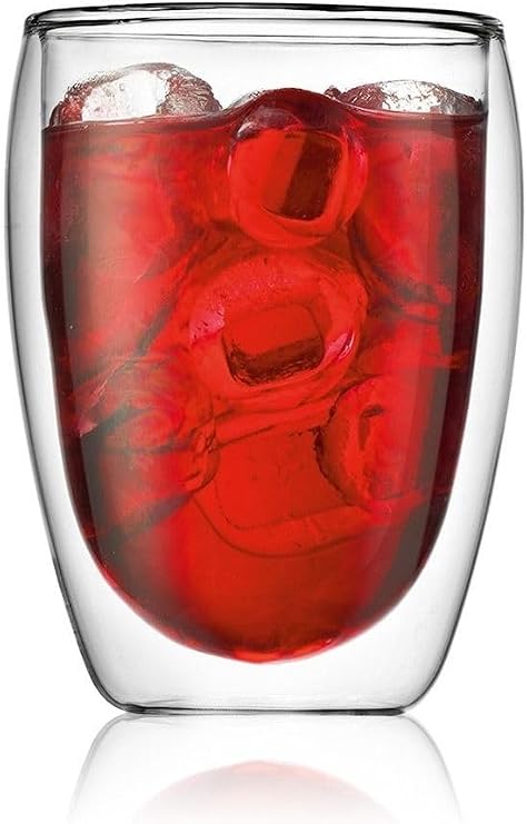Çift Cidarlı Su ve Meşrubat Bardağı, Borosilikat Cam Şeffaf Cam Bardak 350 ml - 1 Adet - 12772