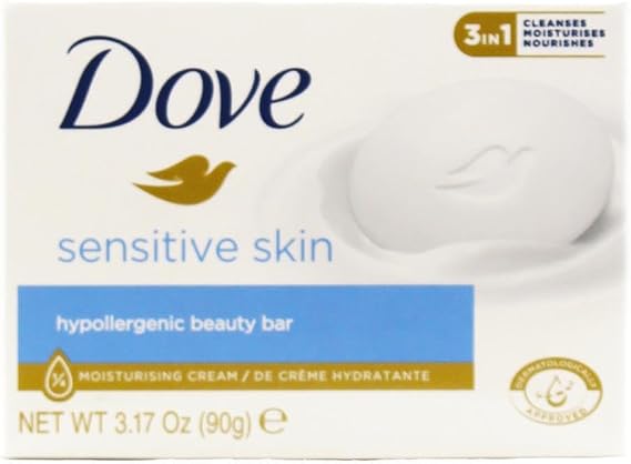 Dove - sensitive skin hypollergenic beauty bar - MOISTURISING CREAM/DE CREME HYDRATANTE, 3.17 Oz (90g) e