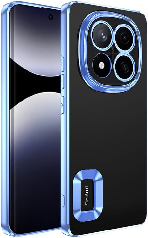 Zore Xiaomi ile uyumlu Redmi Note 14 Pro 4G Kılıf Kamera Korumalı Logo Gösteren Zore Omega Kapak Sierra Mavi