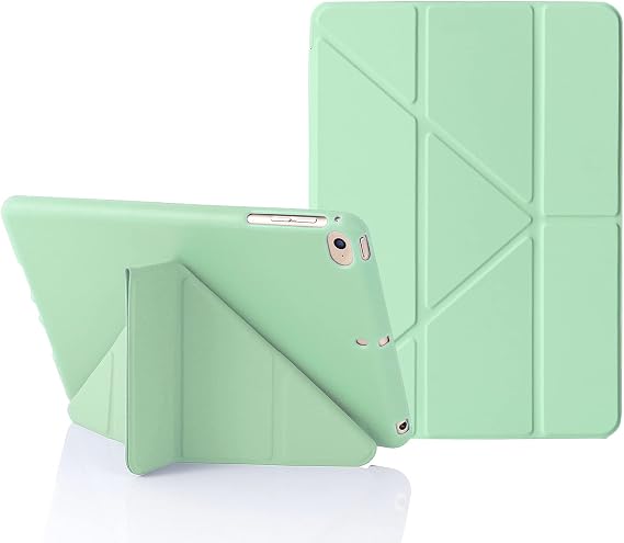 MuyDoux Origami Case for iPad mini 5 4 3 2, iPad Mini Case 7.9 Inch, 5-in-1 Multiple Viewing Angles, Smooth Front Cover & Shockproof Soft Flexible Back, Auto Sleep/Wake, Green