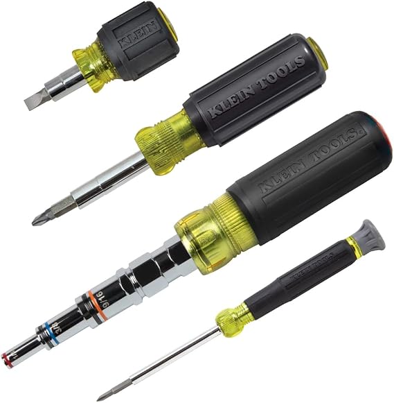 Klein Tools 80019 Tool Set, Multi-Bit Screwdriver and Nut Driver Tool Kit, 28 Different Industrial Strength Bits and Sizes, 4-Piece, Black