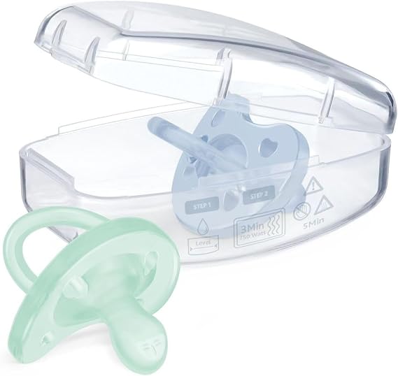 Chicco PhysioForma Silicone Pacifier 2-6 Months, Pack of Teethers 2-6 Months, Support Physiological Breathing and Promoting Correct Mouth Development, 2 Pieces, Light Blue