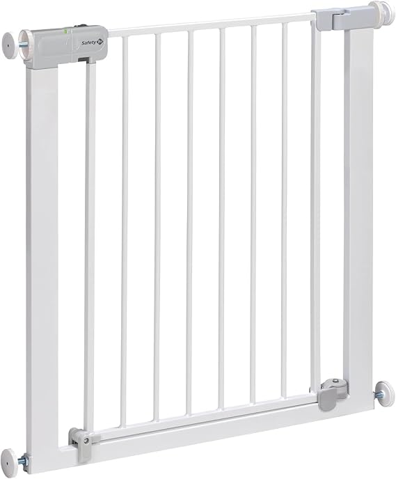 Safety 1st Auto Close Gate, Baby Stair Gate Pressure Fit, 73-80cm (max. 136cm), Automatic Closing, One-Hand Opening, No-Screw Installation (No Drilling), Double Lock System, White
