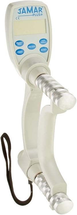 Jamar Plus Digital Hand Dynamometer, Lightweight Electronic Evaluation Tool Measures PSI, Max Force Indicator to Measure Grip Strength, Calibrated, Cordless Easy Squeeze Adjustable Exerciser