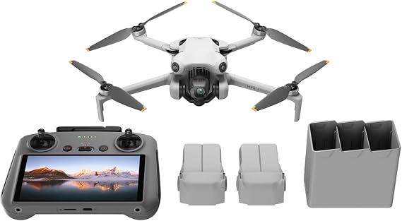 DJI Mini 4 Pro Fly More Combo Plus, DJI RC 2 Ekranlı Kumanda, 4K HDR Kamera, 20 km Video Aktarım, Engel Algılama, 45 Dakika Uçuş