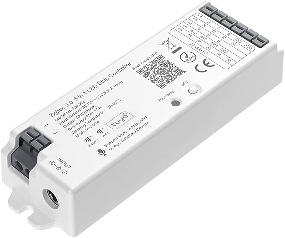 BTF-LIGHTING LM052 5in1 2.4Ghz RF Zigbee3.0 LED Controller Voice Control [Energy Class A++]