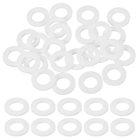 25pcs PTFE Flat Washers (ID 12mm OD 22mm Thick 2mm) White