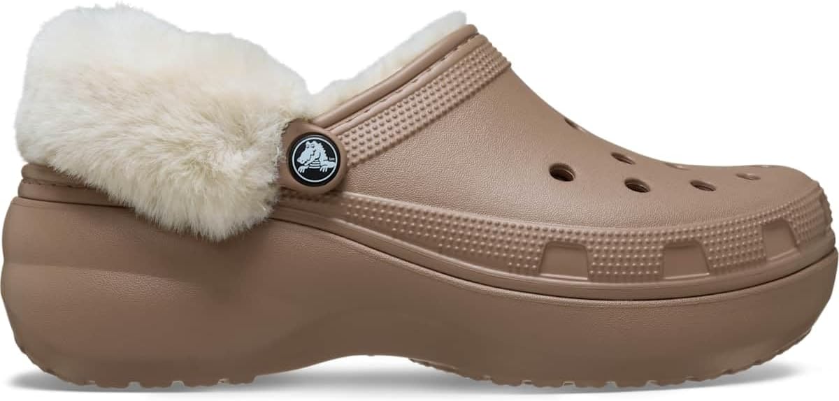 Crocs Classic Platform Fuzz Lined Clog Kadın Terlik, 212854-2Q9