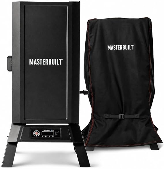 Masterbuilt 710 WiFi Digital Electric Smoker Essentials Bundle with Universal Smoker Cover