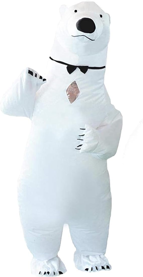 Inflatable Polar Bear Costume for Adults White Polar Bear Costume Polar Bear Blow up Suit Polar Bear Inflatable Costume for Men