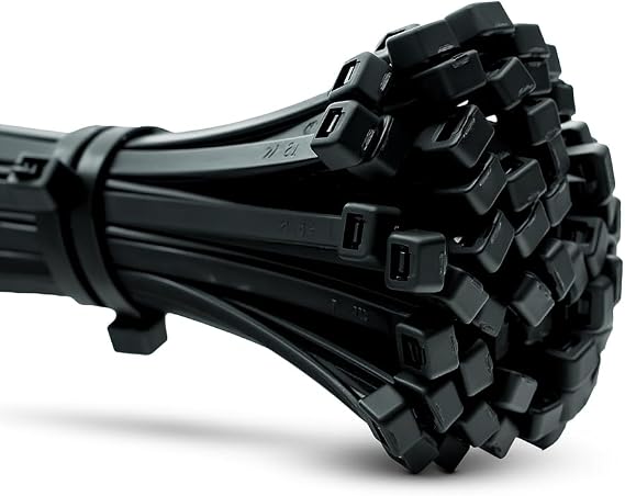 ERKO Cable Ties 400 x 4.8 mm Black Pack of 100 Weatherproof and Stable