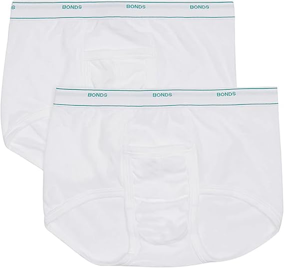 Bonds 2 Pack Extra Support Briefs Mens Boxer White Comfy Undies Underwear M81L