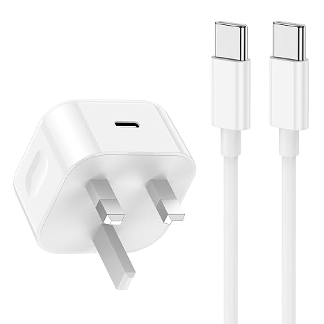 iPhone 18 17 16 15 Charger Cable and Plug, 20W Apple USB C Charging Plug and Type C to C Cable for iPhone Duo/17e/17 Pro/16 Pro Max/15 Plus/iPad Pro iPad Air Mini, Samsung