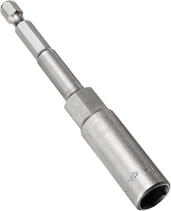 TOP-VIGOR 10mm Nut Setter Driver Drill Bit, 1/4 inch 100mm Hex Socket